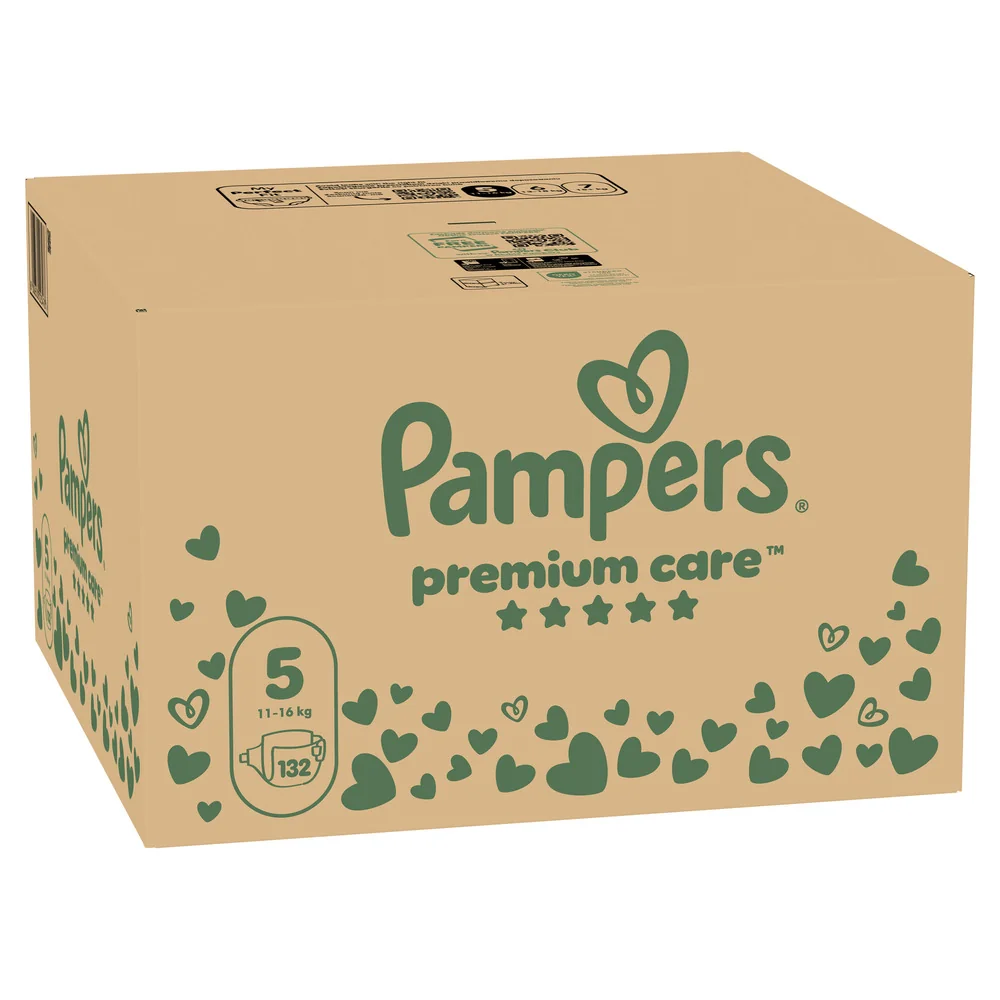 Pampers Premium Care 5 pieluchy, rozmiar 5, 11-16 kg, 132 sztuki