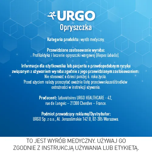 Urgo na opryszczkę, płyn 3ml + 24 aplikatory 