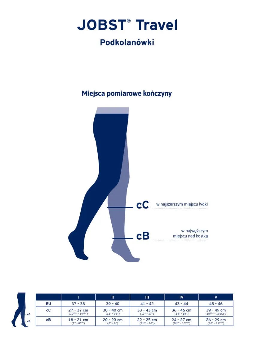 Jobst Travel, podkolanówki CCL1, kolor beżowy, rozmiar II, zamknięte palce, 1 para 