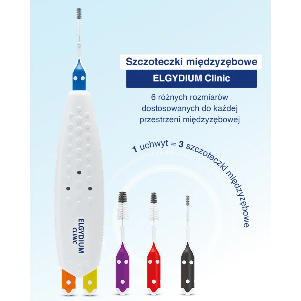 Elgydium Clinic Triocompact (ISO 1/4/5) szczoteczka międzyzębowa, 3 sztuki