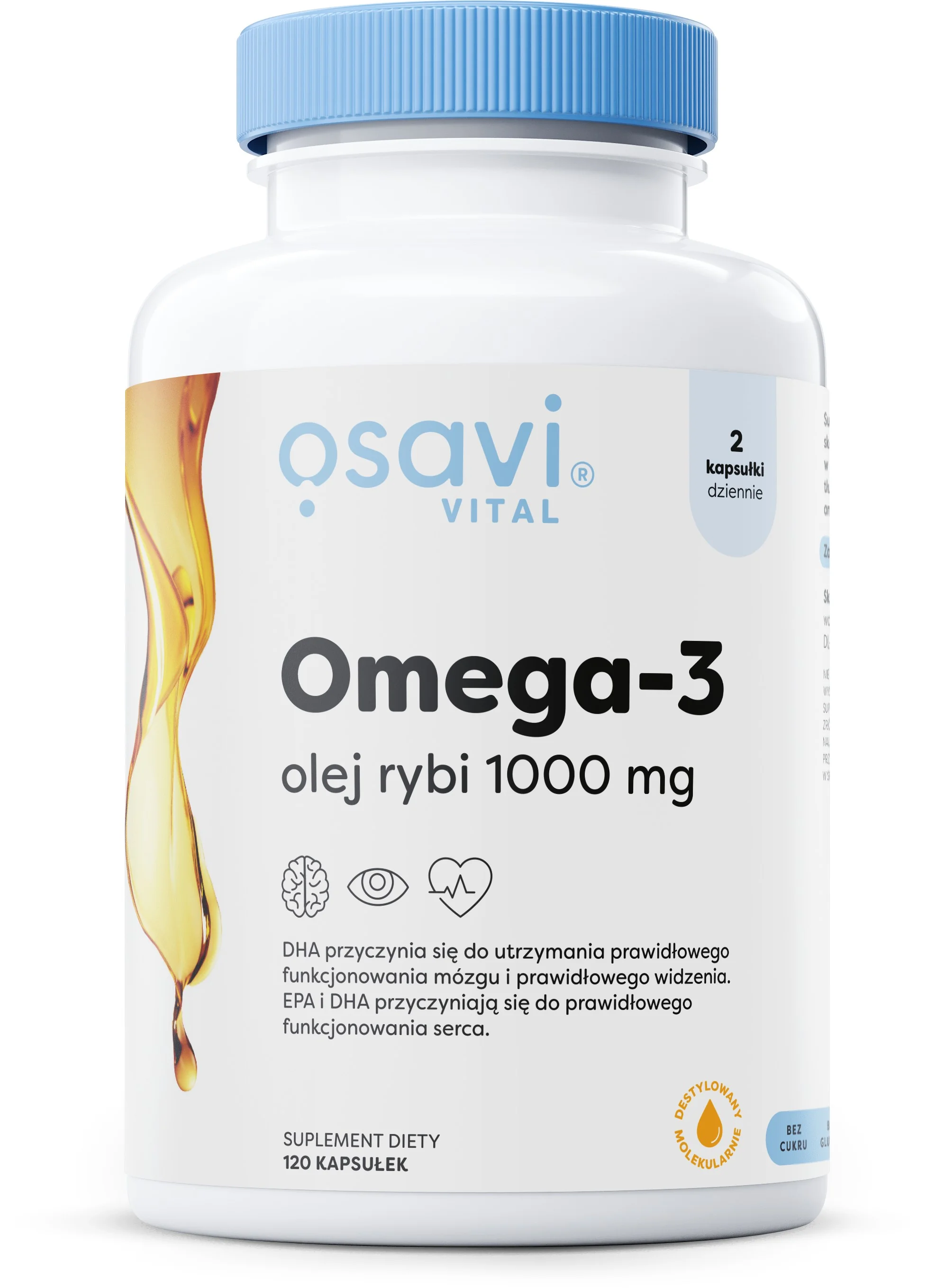 Osavi Omega-3 Olej Rybi 1000 mg 120 kapsułek miękkich