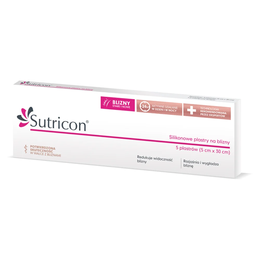 Sutricon Plastry silikonowe na blizny 5x30 cm 5 sztuk