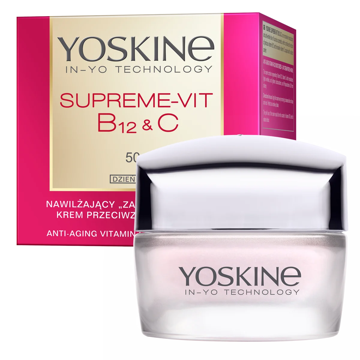 Yoskine Supreme-Vit B12 & C nawilżający krem przeciwzmarszczkowy do twarzy na dzień 50+, 50 ml