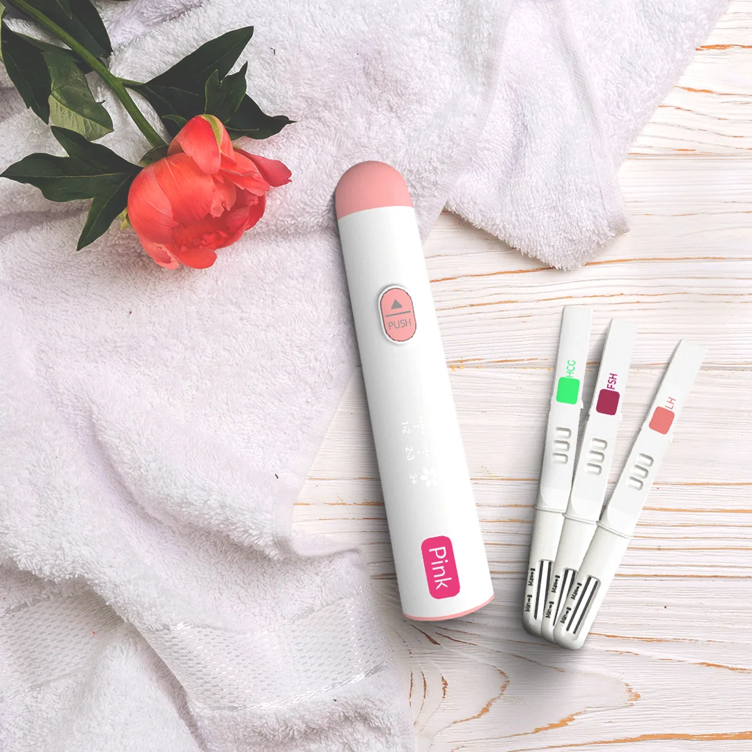 PINK Digital Test Trio cyfrowy zestaw do monitorowania płodności dla kobiet do wykrywania 3 hormonów płodności (LH / HCG / FSH), 22 testy