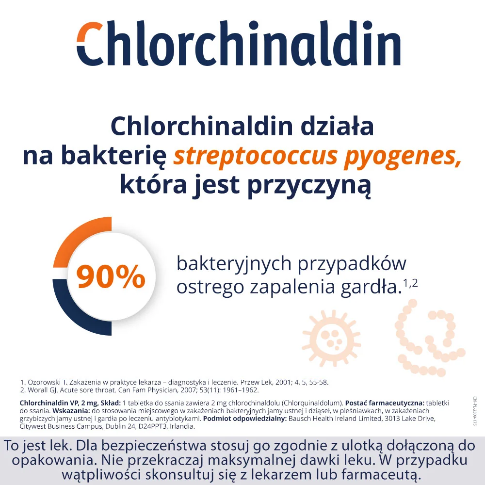 Chlorchinaldin VP 2 mg 20 tabletek do ssania