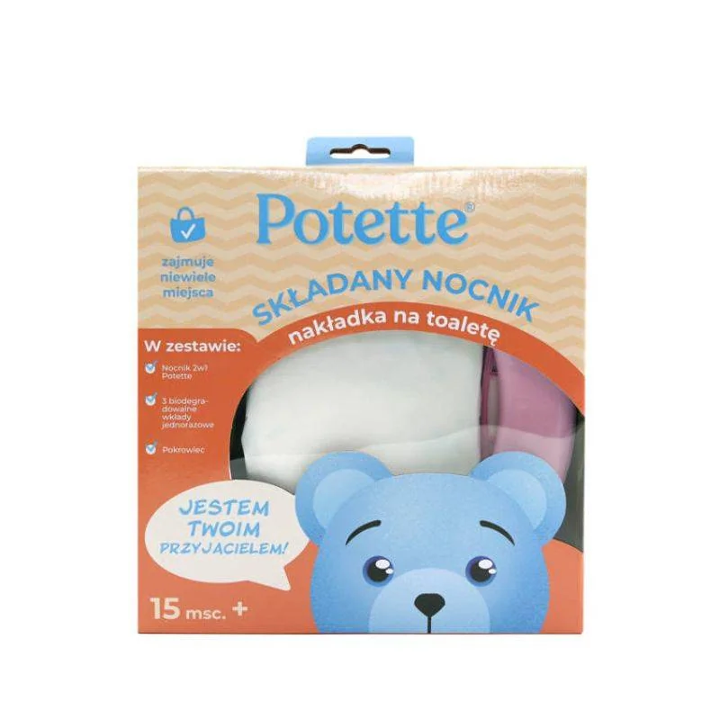 Potette Plus 2w1 Potette Plus nocnik dla dziecka i nakładka na toaletę różowo-biały, 1 szt.