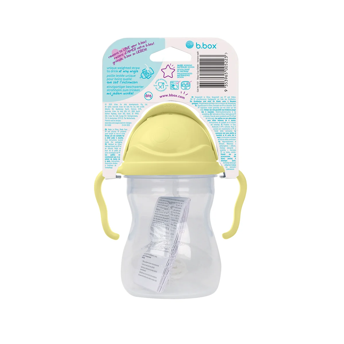 B.Box, bidon ze słomką, gelato banana split, 240 ml