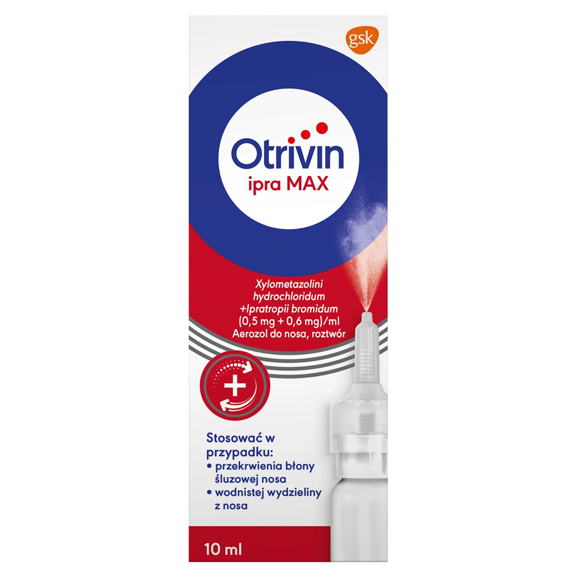 Otrivin ipra Max 0,5 mg + 0,6 mg/ml, aerozol do nosa