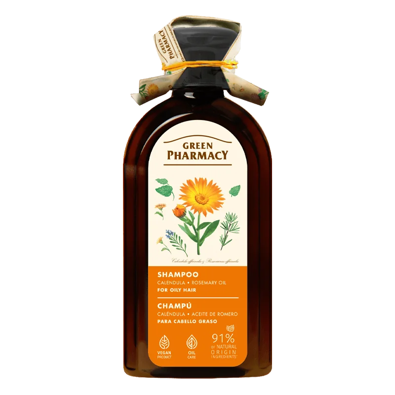 Green Pharmacy szampon do włosów przetłuszczających się nagietek i olej rozmarynowy, 350 ml