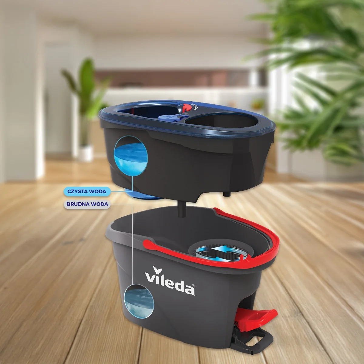Vileda H2prO mop obrotowy z drążkiem + wiadro
