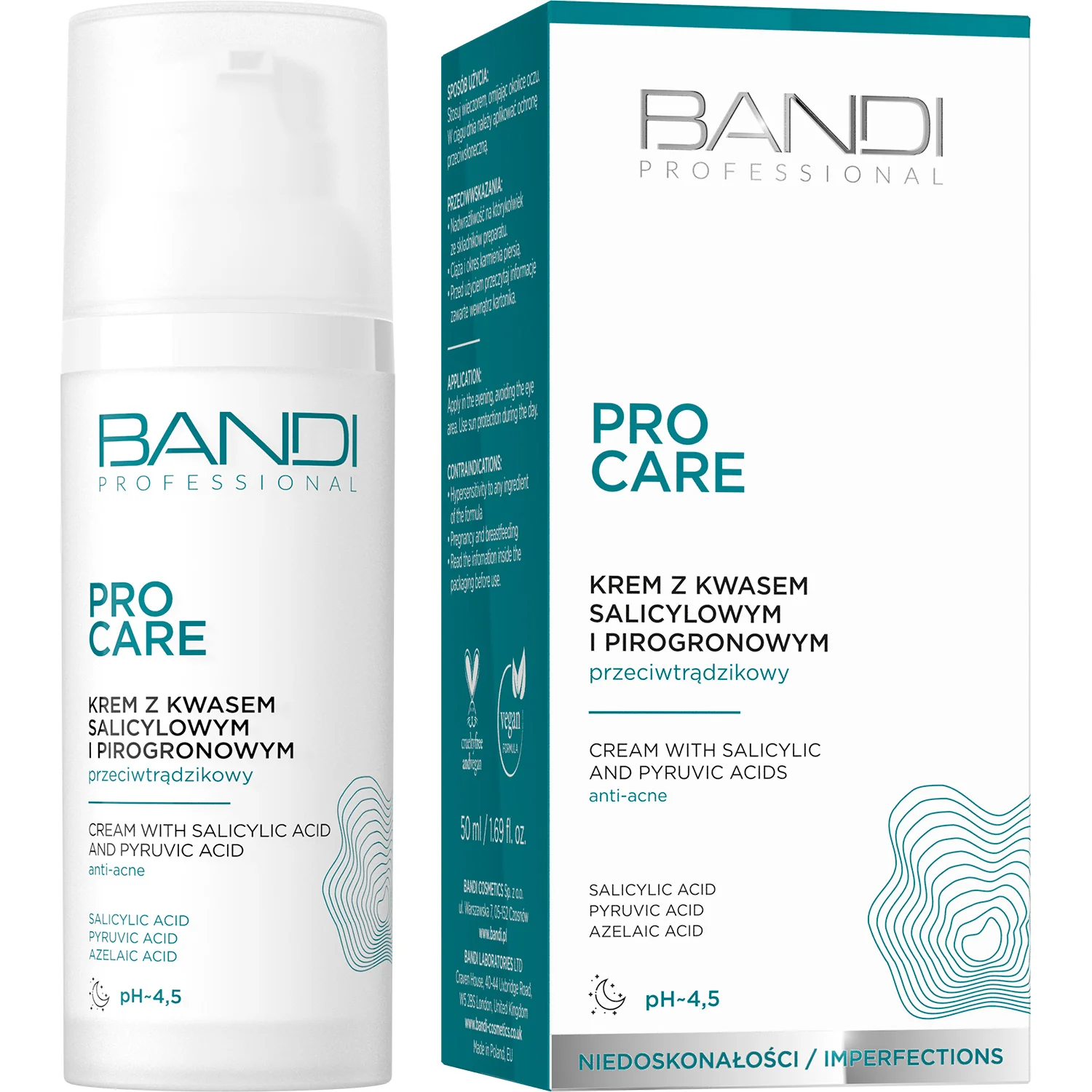 Bandi Pro Care krem z kwasem salicylowym i pirogronowym, 50 ml
