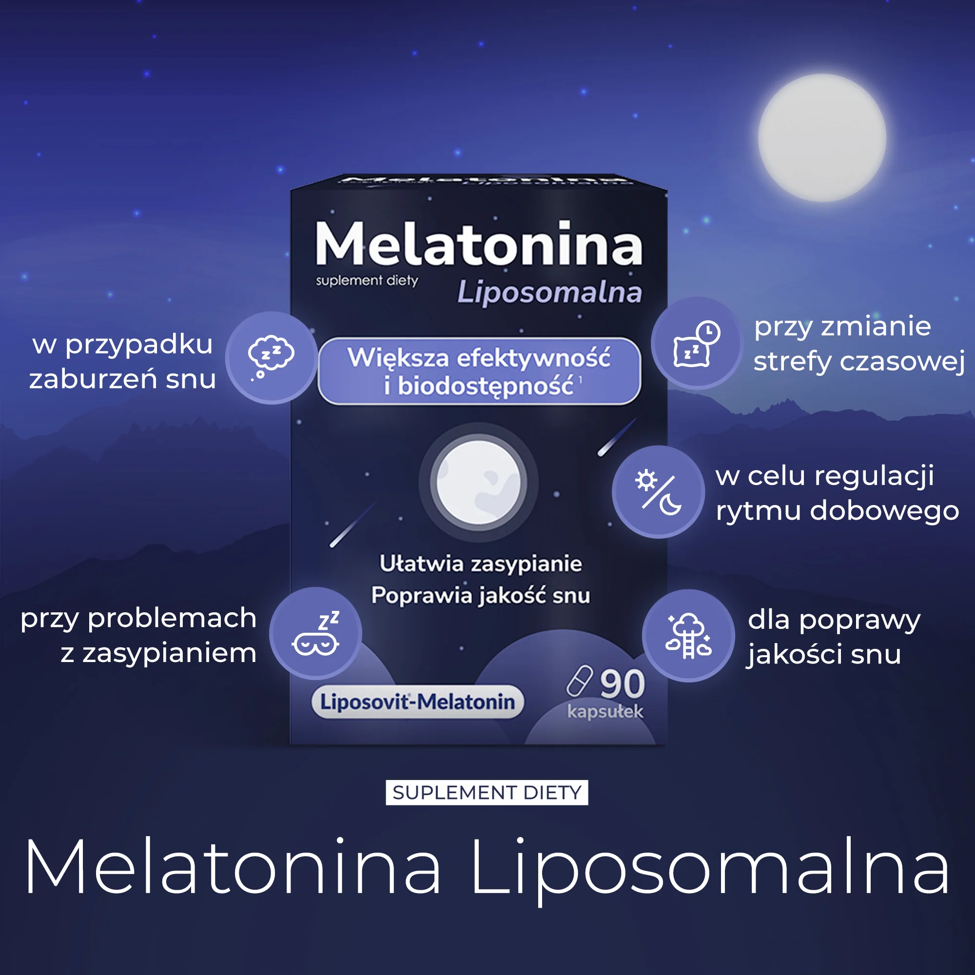 Domowa Apteczka Melatonina Liposomalna 90 kapsułek
