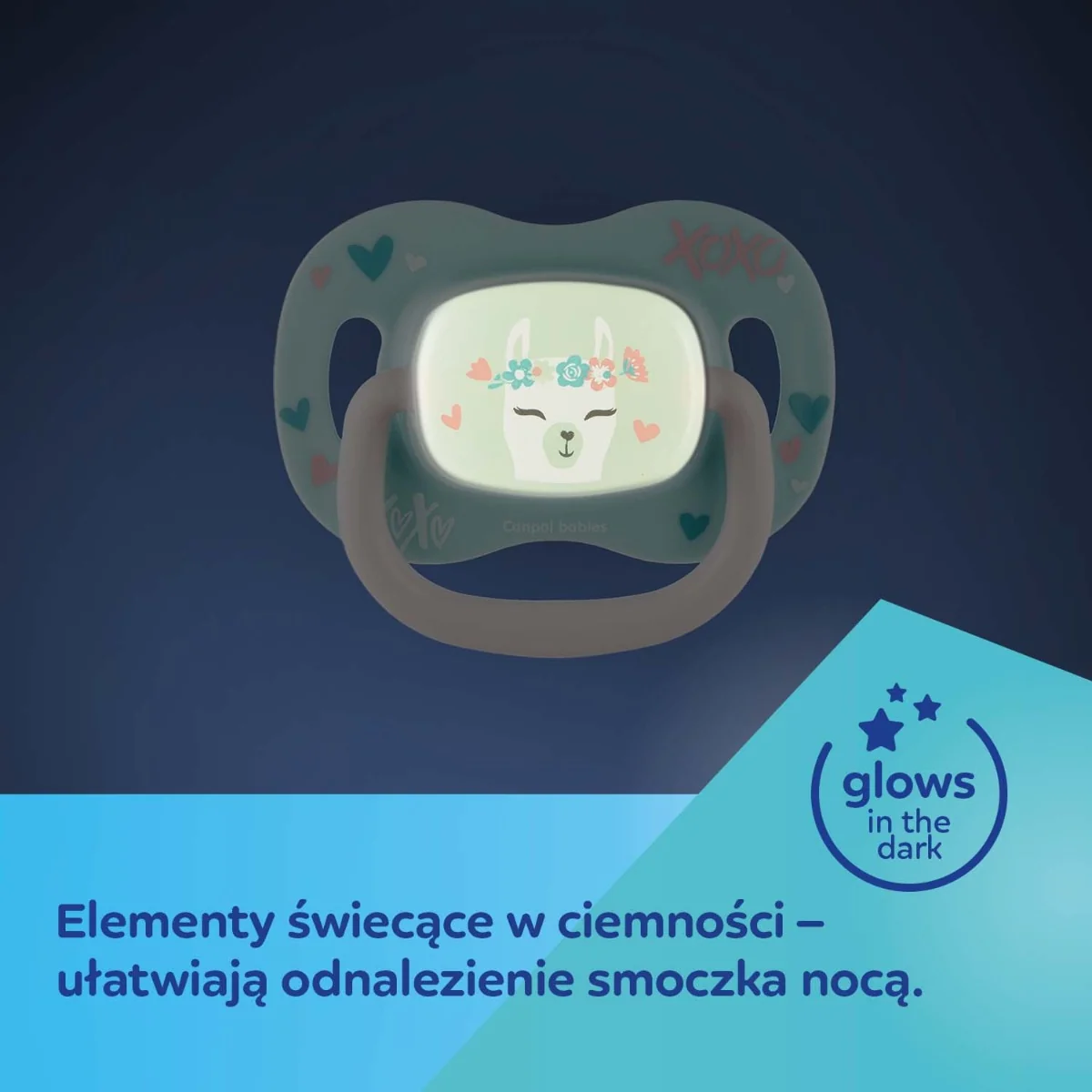 Canpol Babies ourDESIGN Smoczek silikonowy 6-18m symetryczny LAMA, 1 sztuka