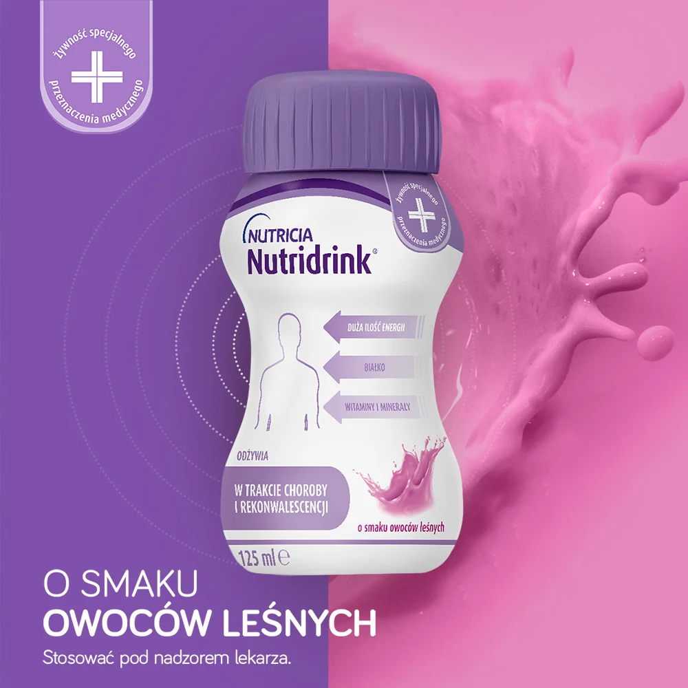 Nutridrink płyn o smaku owoców leśnych, 4 x 125 ml