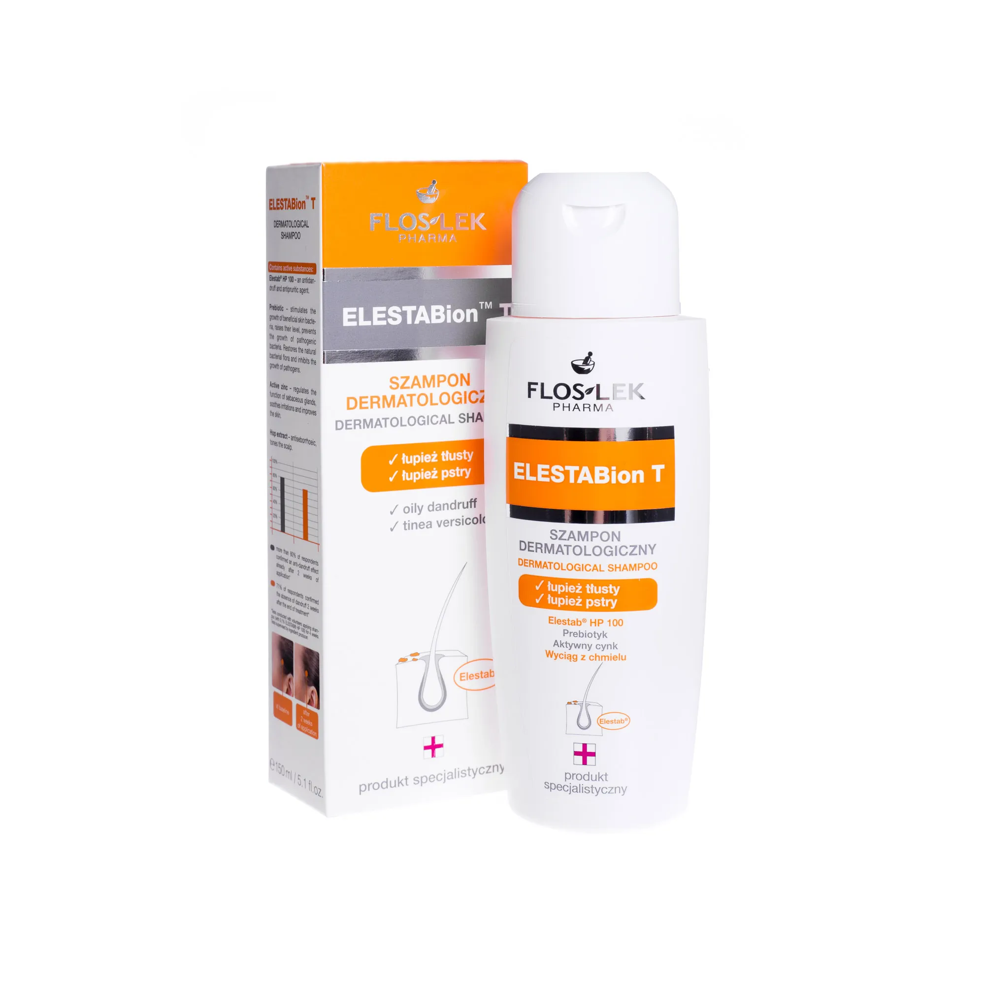 Flos-lek ELESTABion T, szampon dermatologiczny przeciwłupieżowy, 150 ml 