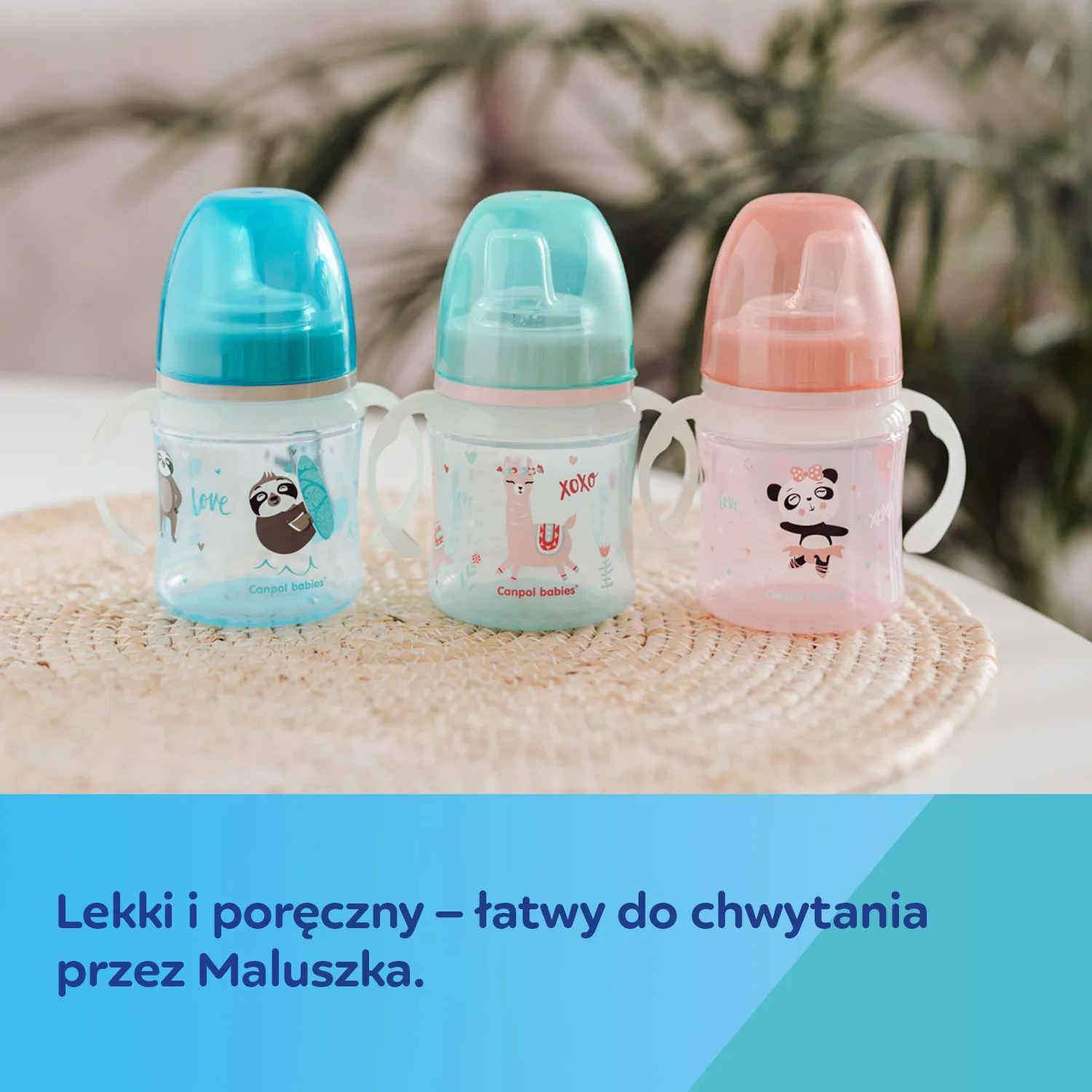 Canpol Babies, kubek treningowy z miękkim ustnikiem i uchwytami, od 6 miesiąca 35/207_blu, 120 ml