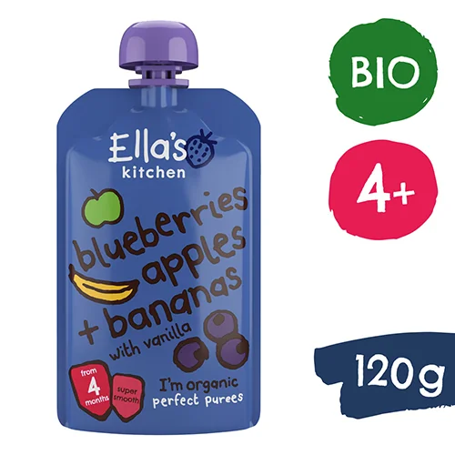 Ella's Kitchen BIO jabłko, jagody i banan, 120 g