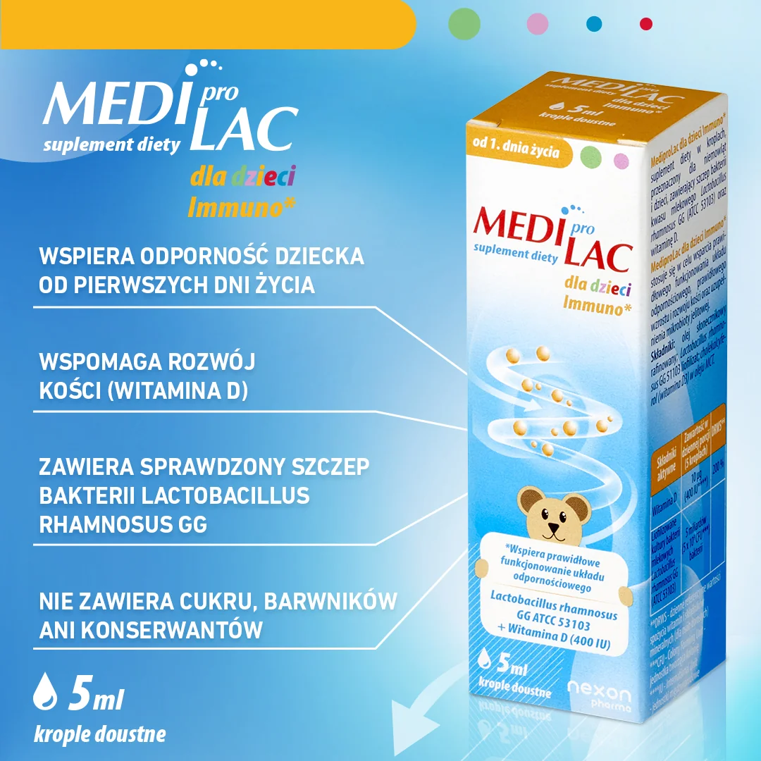 Mediprolac dla dzieci Immuno krople, 5 ml