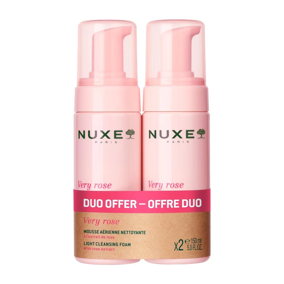 Nuxe Very Rose Zestaw oczyszczająca pianka micelarna, 2 x 150 ml
