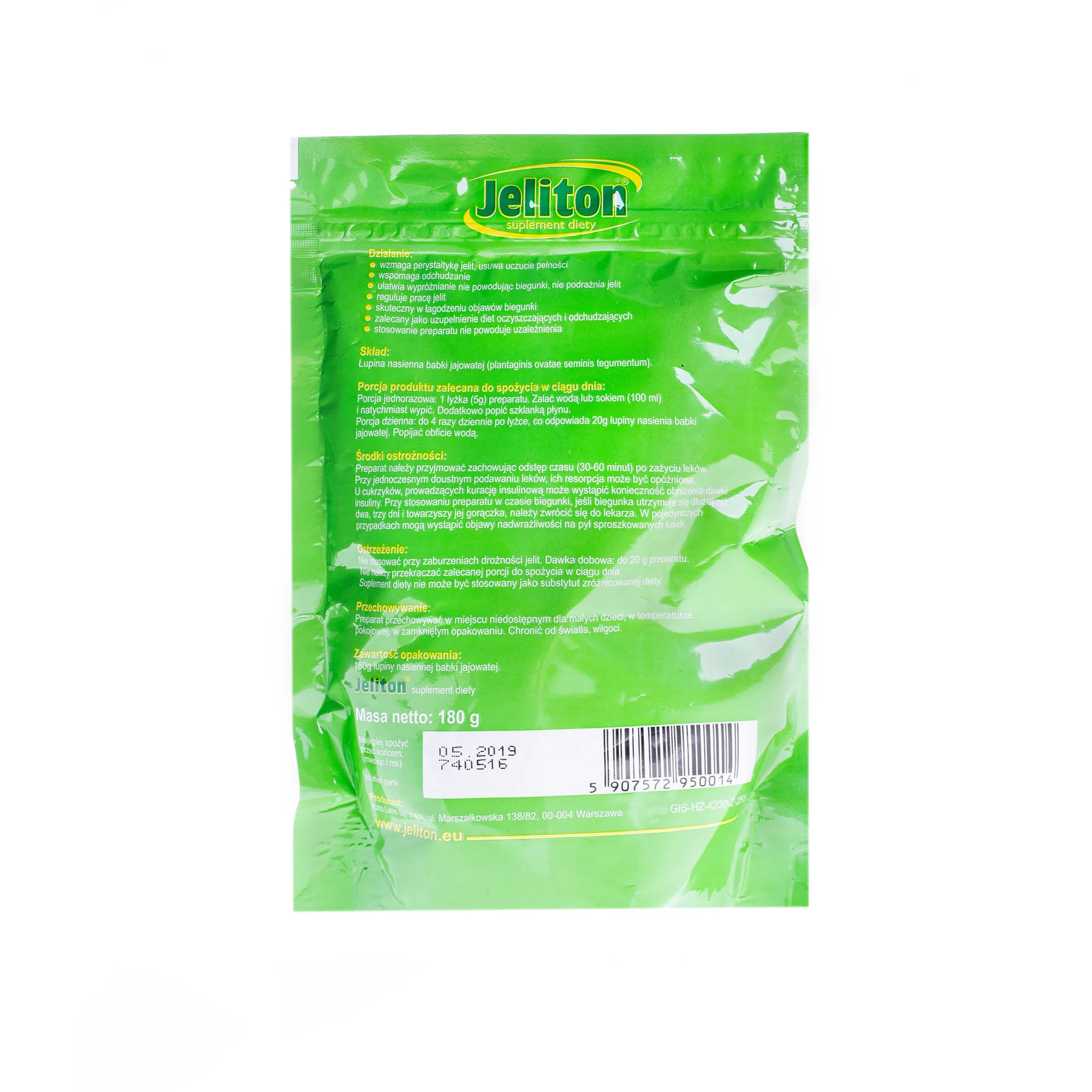 Jeliton suplement diety, poprawia kondycję jelit, 180 g