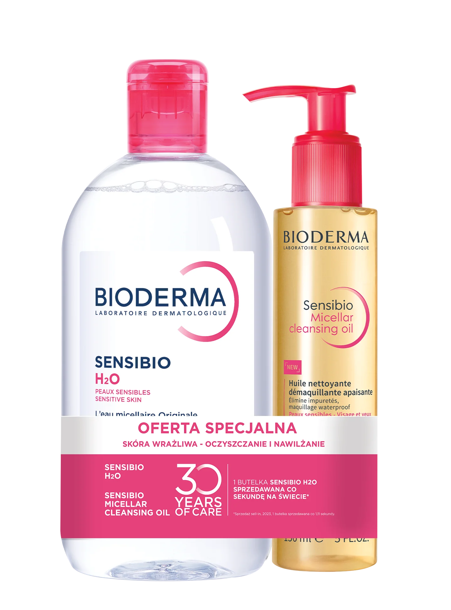 Bioderma Zestaw Sensibio H2O 500 ml + Micellar Cleansing Oil 150 ml