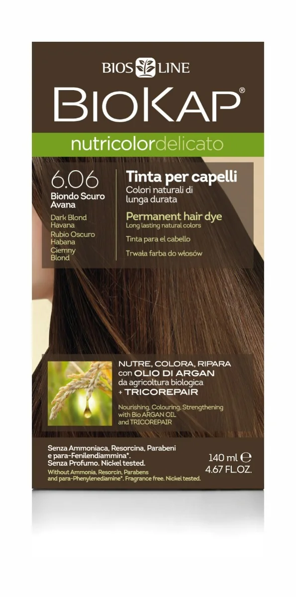 Biokap Nutricolor Delicato farba do włosów 6.06 ciemny blond, 1 szt.