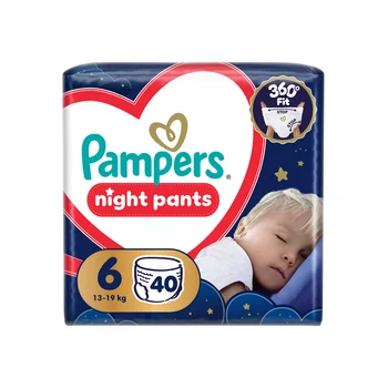 Pampers Night Pants 6 pieluchomajtki, rozmiar 6, 13-19 kg, 40 sztuk
