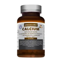 Singularis Calcium naturalny wapń ze skorupek jaj kurzych + witamina D3 z lanoliny, suplement diety, 120 kapsułek