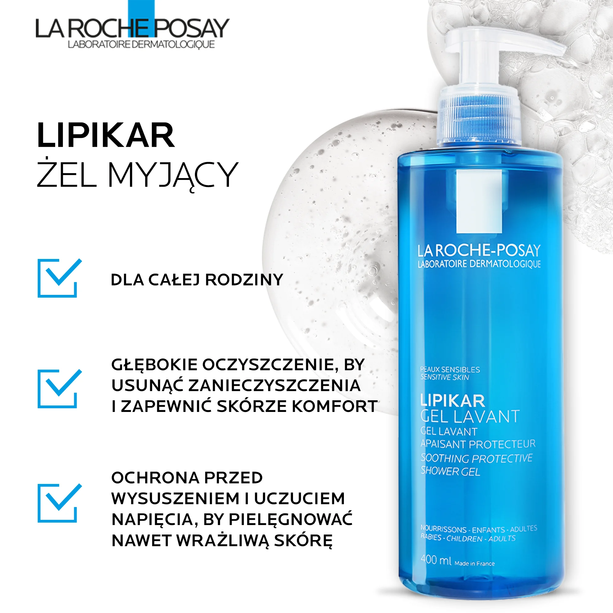 La Roche-Posay Lipikar żel myjący, 400 ml