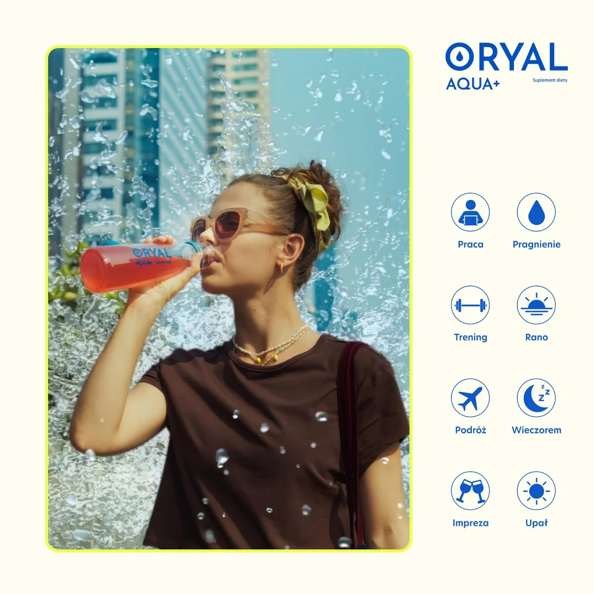Oryal Aqua+ Wiśnia z nutą wanilii 14 saszetek