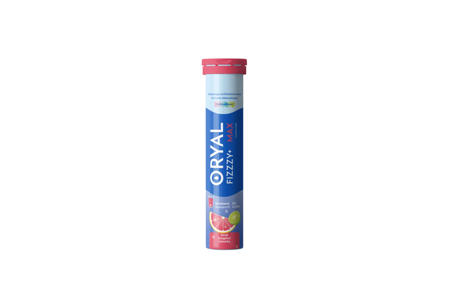 Oryal Fizzzy+ Max smak grejpfrutowy, 18 tabletek musujących