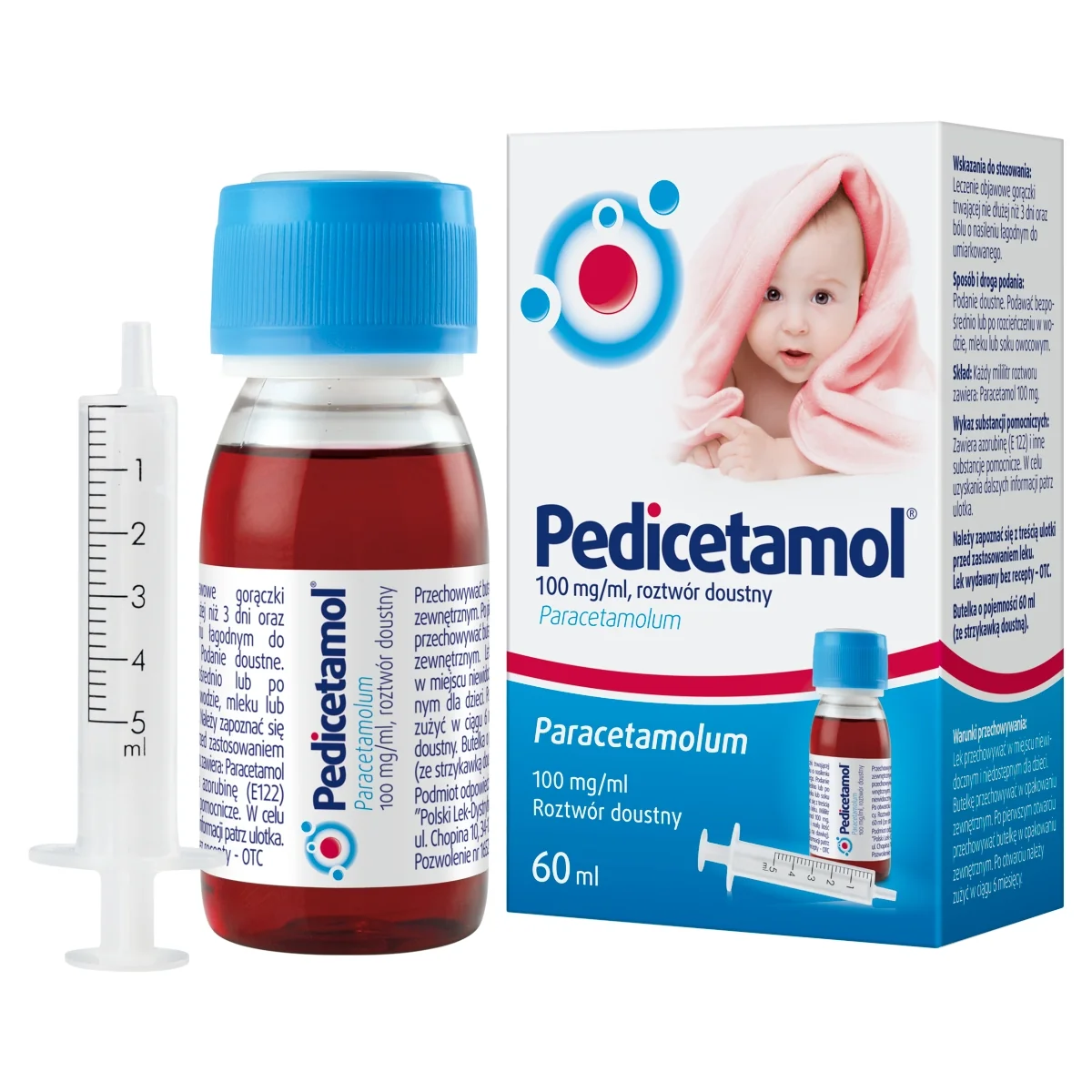 Pedicetamol 100 mg/ml, roztwór doustny, 60 ml