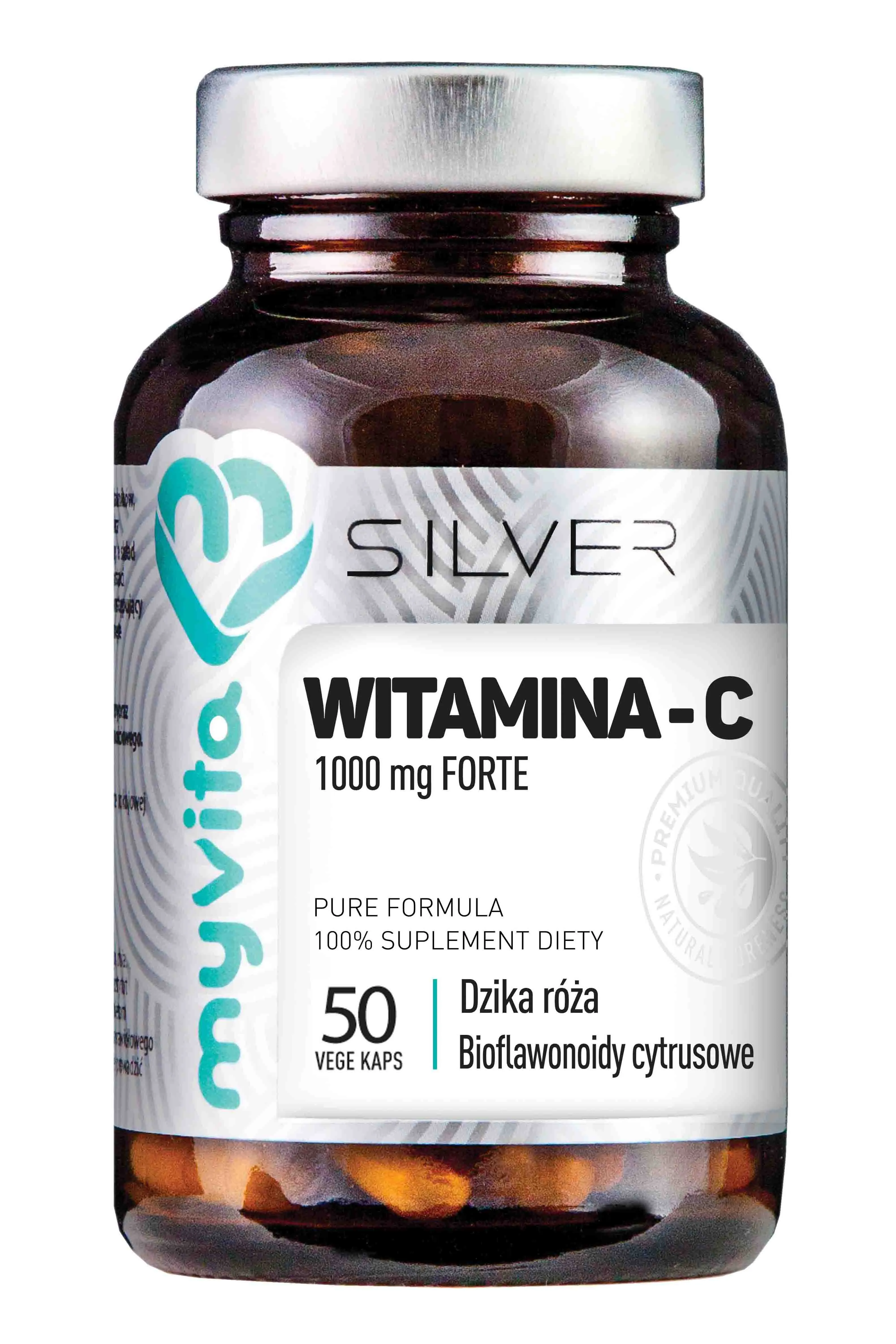 MyVita Silver, Witamina C 1000mg Forte, suplement diety, 50 kapsułek