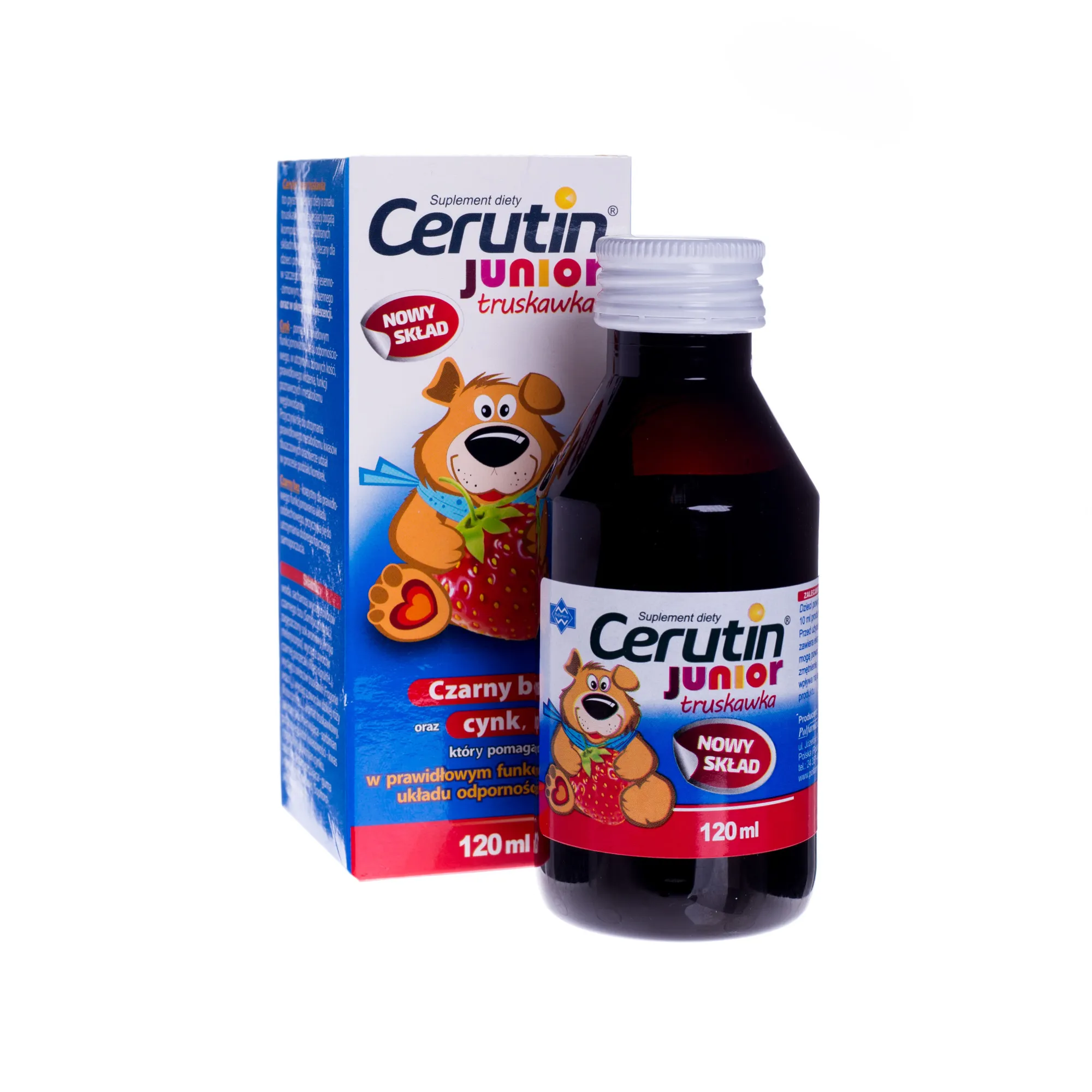 Cerutin Junior, truskawka, suplement diety, 120 ml 