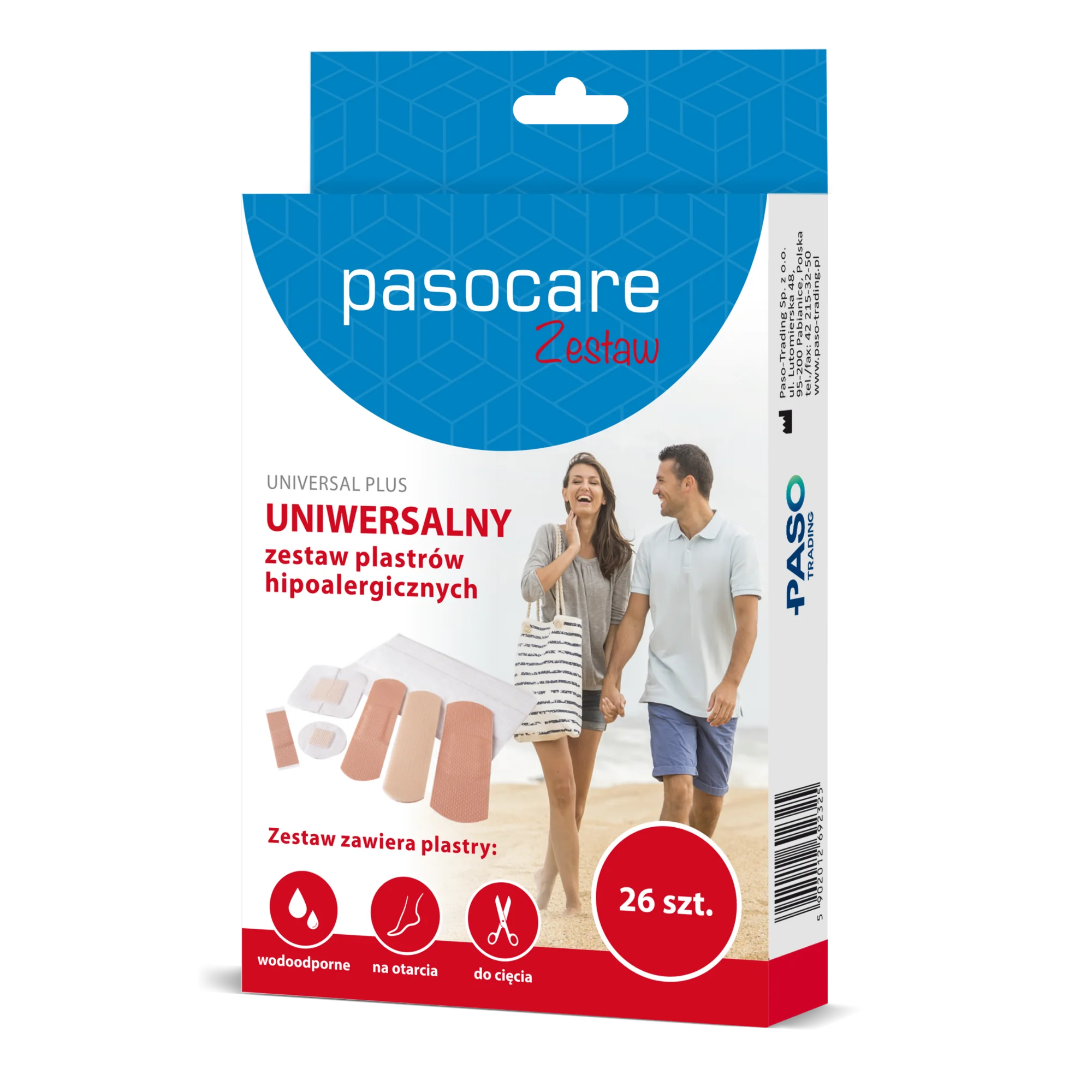 Pasocare Zestaw Universal Plus uniwersalny zestaw plastrów hipoalergicznych, 26 sztuk