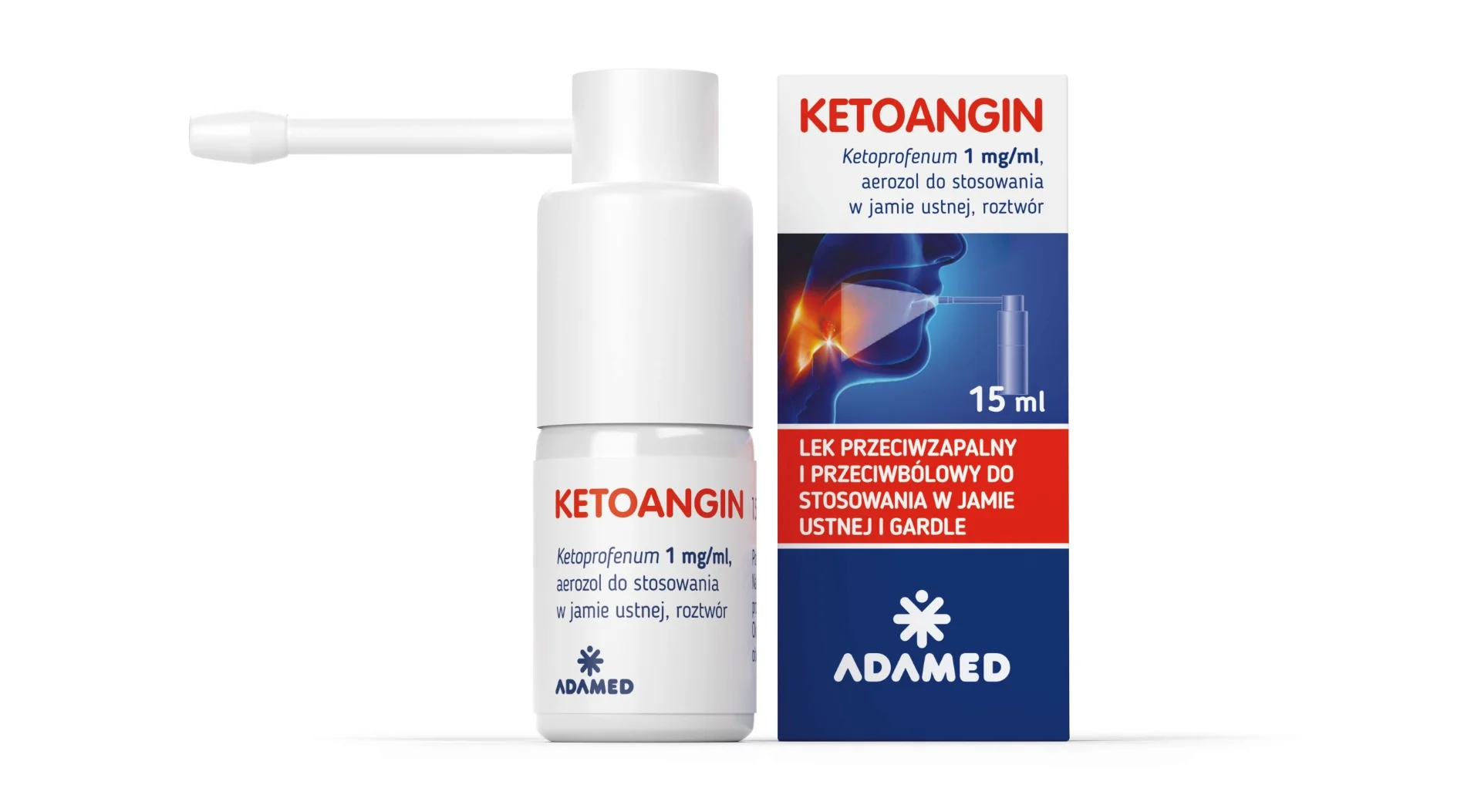 Ketoangin 1 mg/ml aerozol do stosowania w jamie ustnej, roztwór, 15 ml