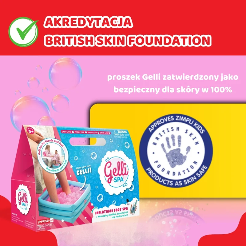 Zimpli Kids Gelli Spa domowe spa dla stóp z miską, przybornikiem i galaretką