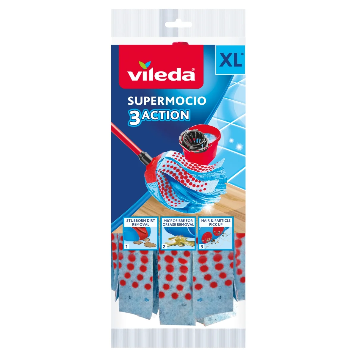 Vileda SuperMocio 3Action Velour wkład do mopa, 1 sztuka
