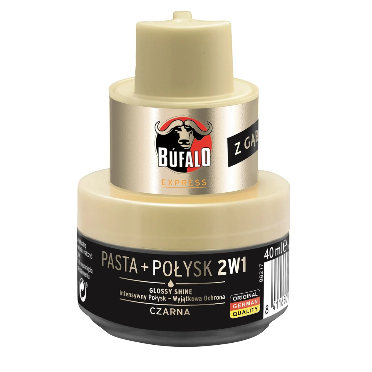 Bufalo Pasta + Połysk 2 w 1 czarna pasta do butów, 40 ml