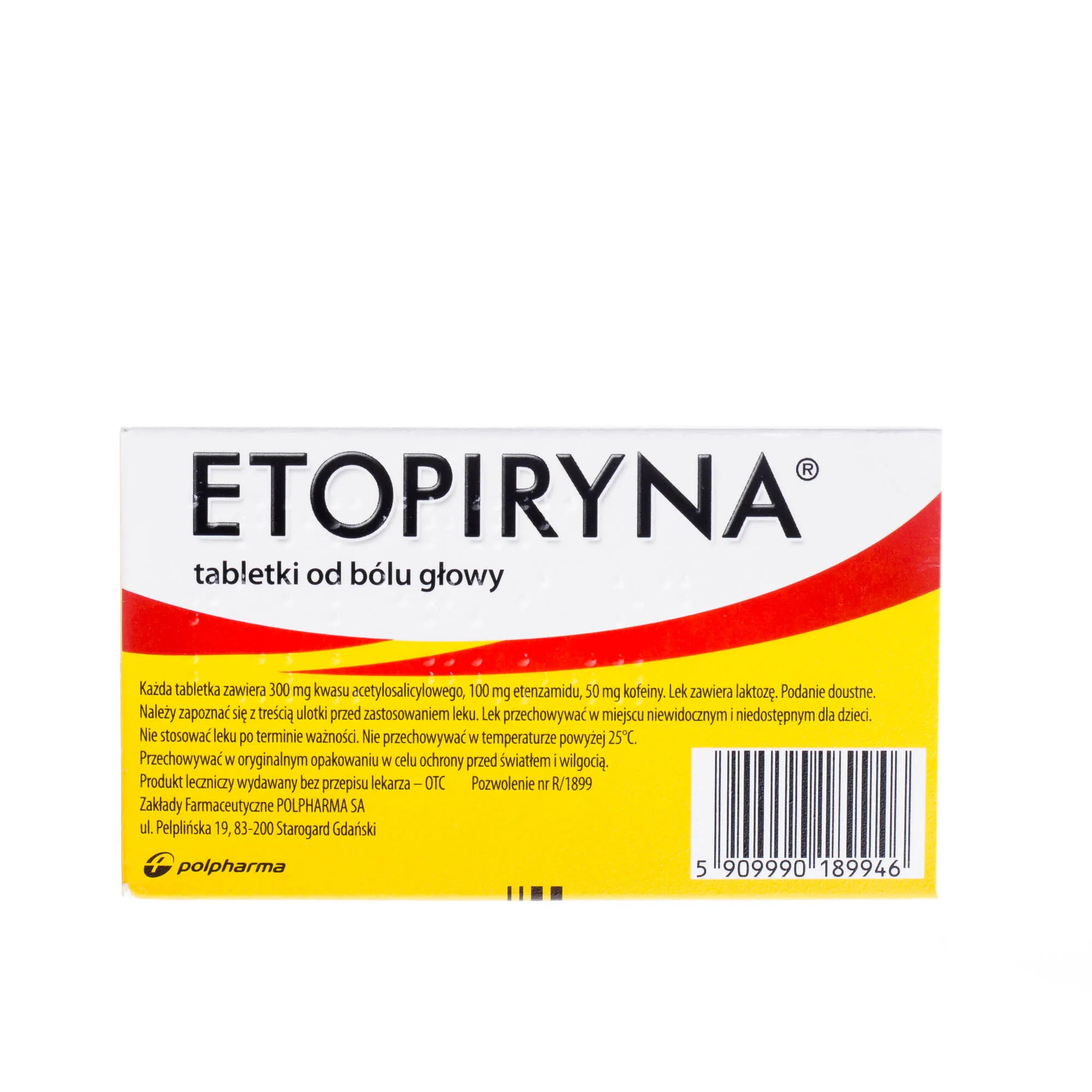 Etopiryna(300 mg+ 100 mg+ 50 mg) - 10 tabletek na ból głowy 