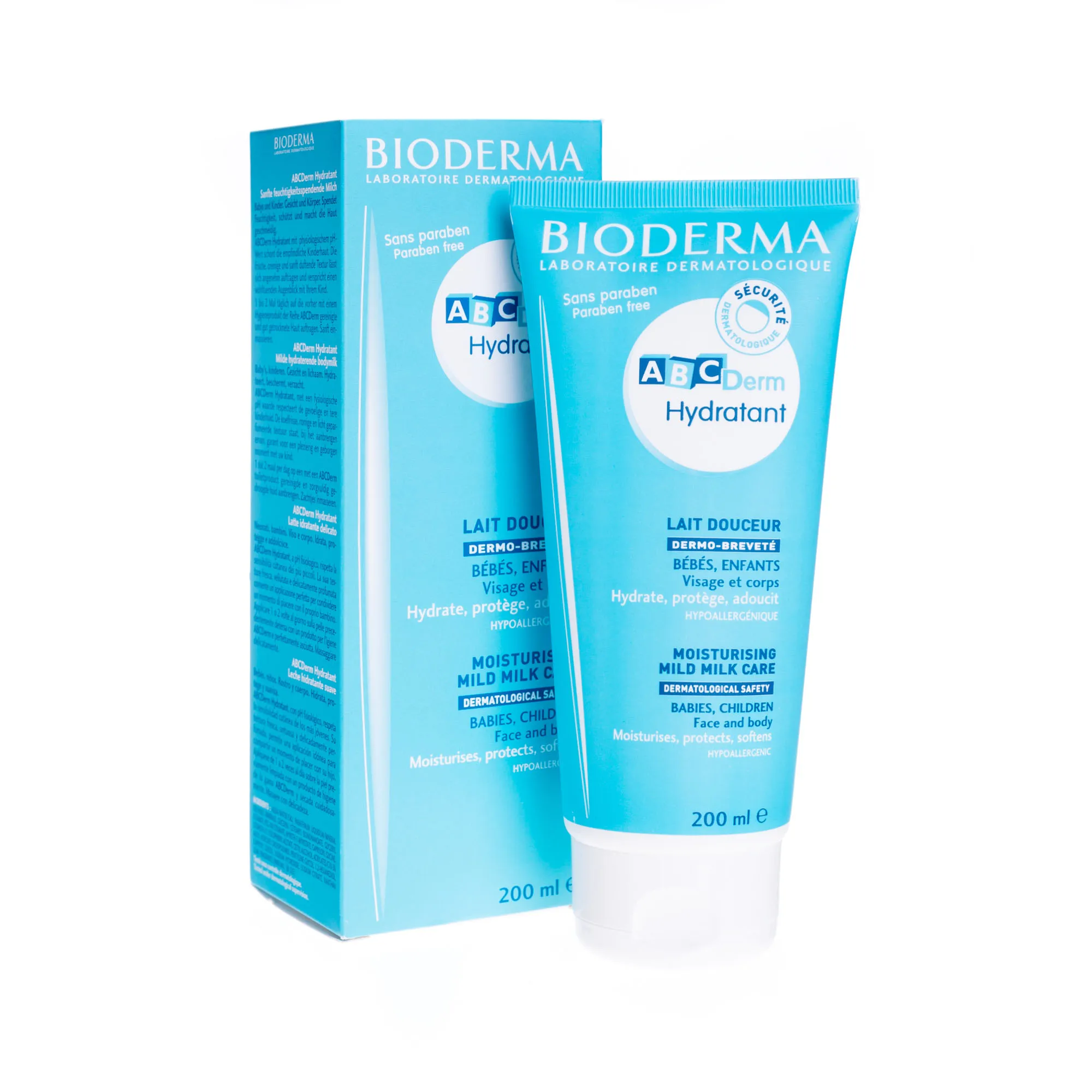 Bioderma ABCDerm Hydratant, Łagodna emulsja ultra-nawilżająca dla dzieci i dorosłych, 200 ml 