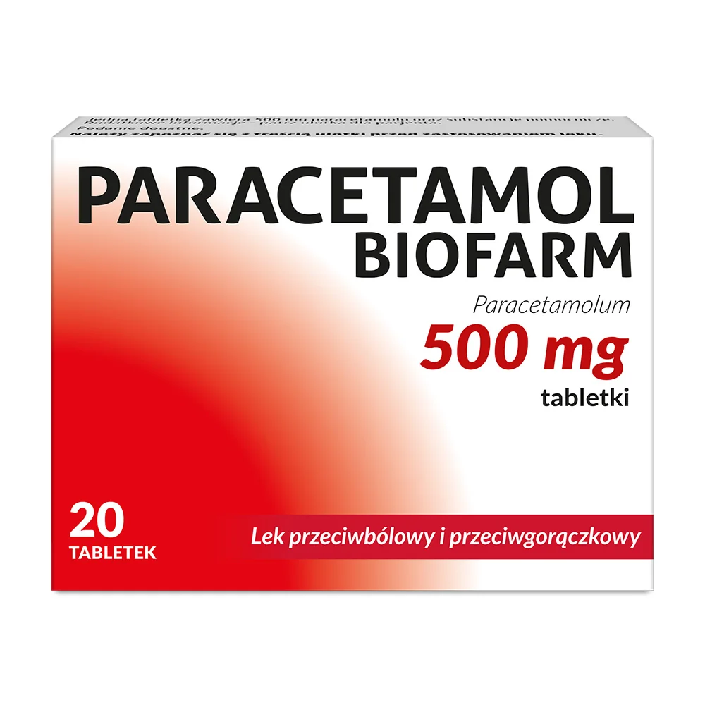 Paracetamol Biofarm 500 mg, 20 tabletek