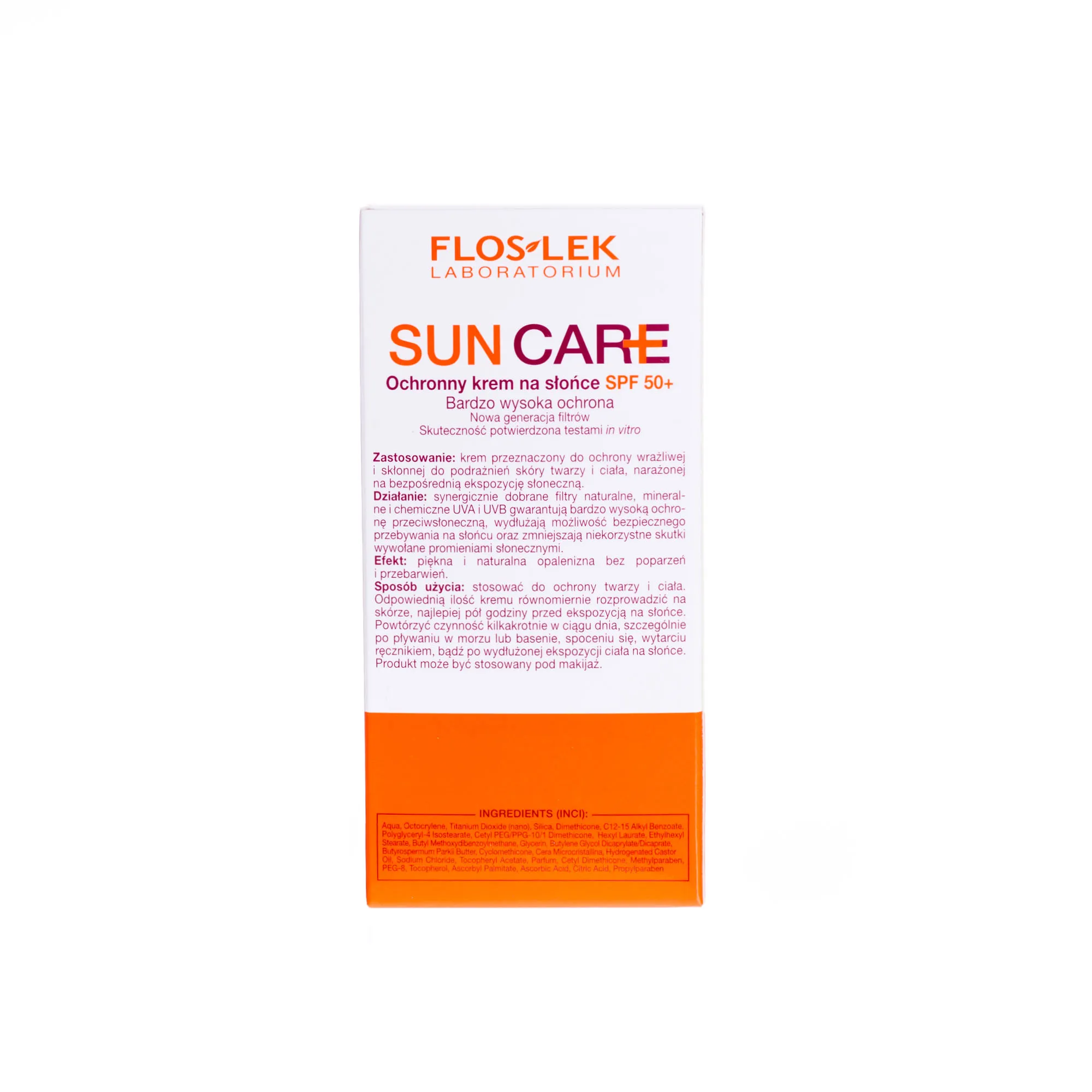 Flos Lek  Sun Care, ochronny krem na słońce, SPF 50+ / 50ml 
