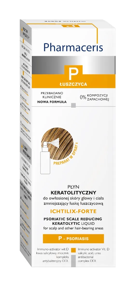 Pharmaceris P Ichtlix Forte, płyn keratolityczny do owłosionej skóry głowy i ciała zmniejszający łuskę łuszczycową, 125 ml 