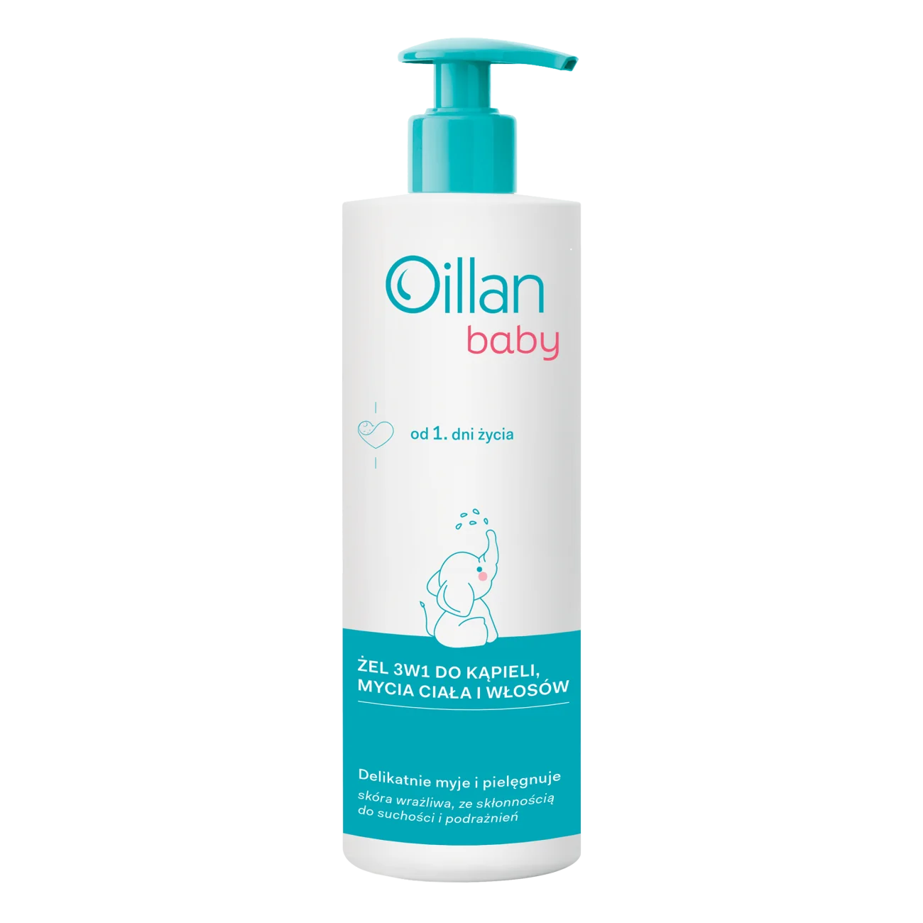 Oillan Baby żel 3w1 do kąpieli, mycia ciała i włosów, 400 ml