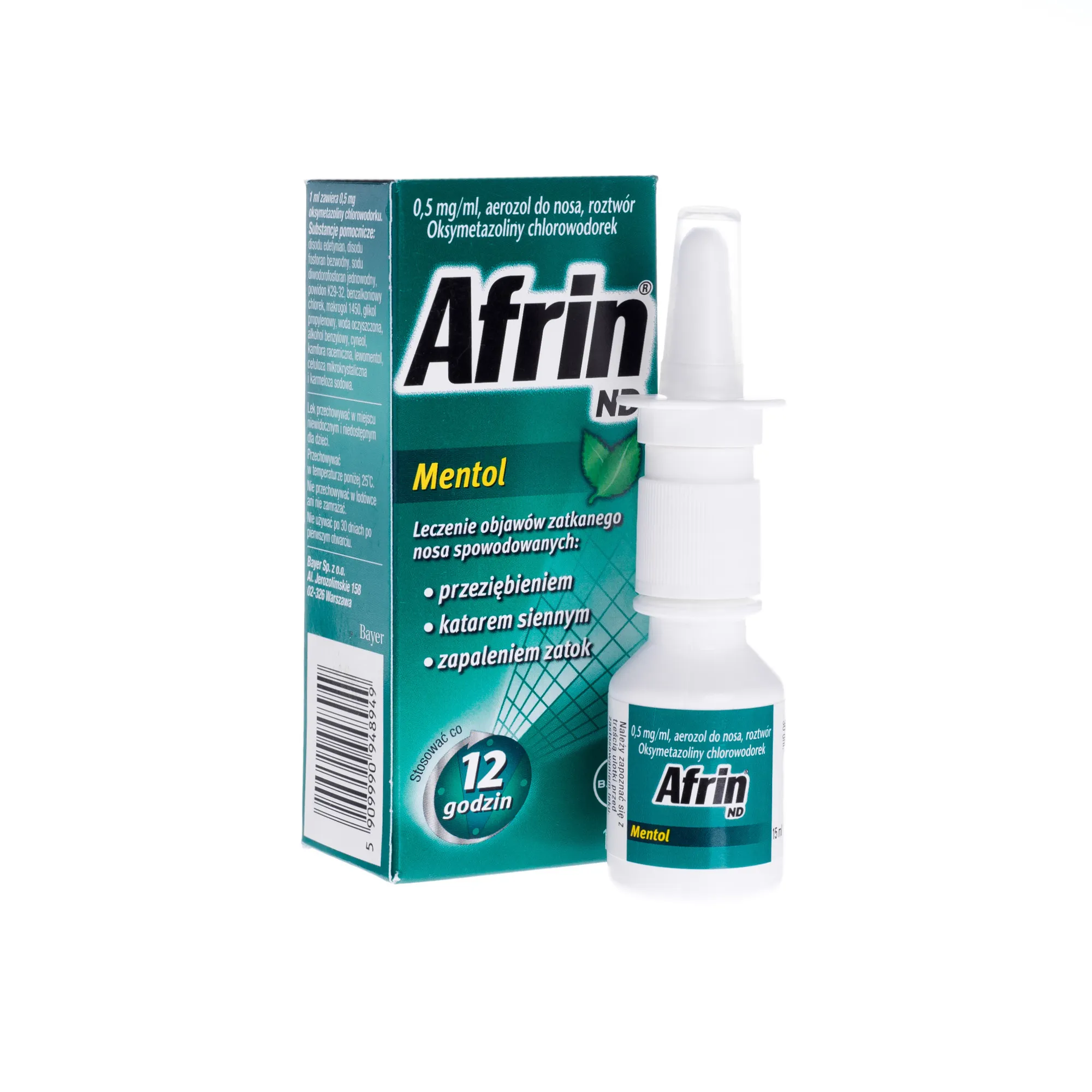 Afrin ND, 0,5 mg/ml, mentol, 15 ml 