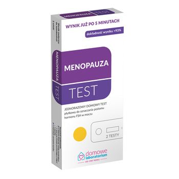 Menopauza, test płytkowy do oznaczenia poziomu hormonu FSH, 2 sztuki 