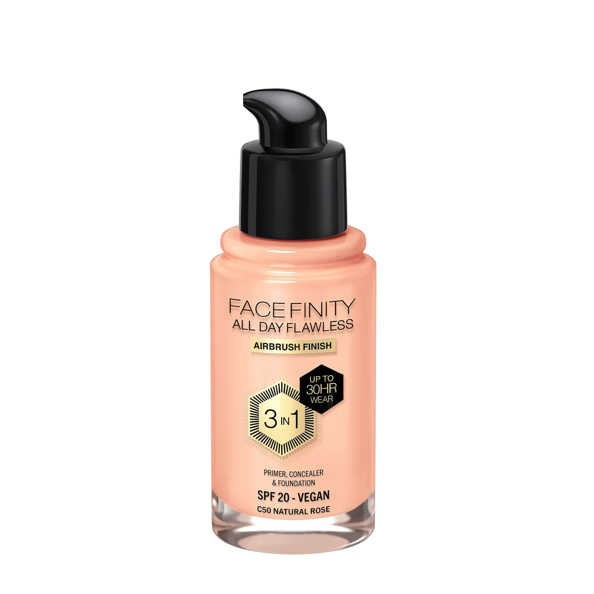 Max Factor Facefinity All Day Flawless Podkład do twarzy 3w1 C50 Natural Rose, 30 ml
