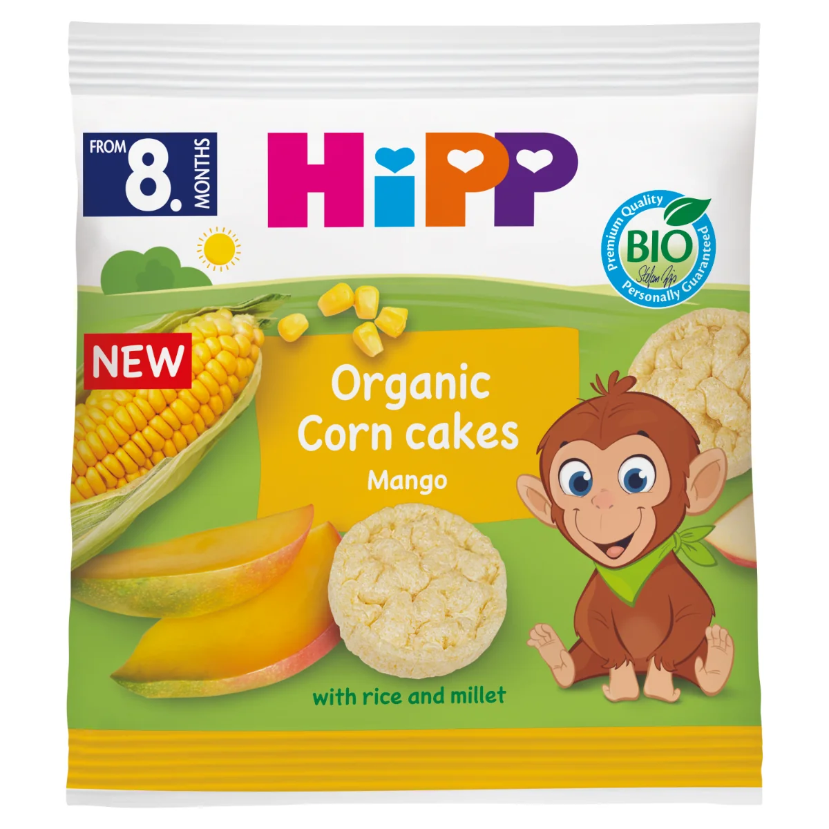 HiPP BIO od pokoleń wafelki kukurydziane mango, 23 g