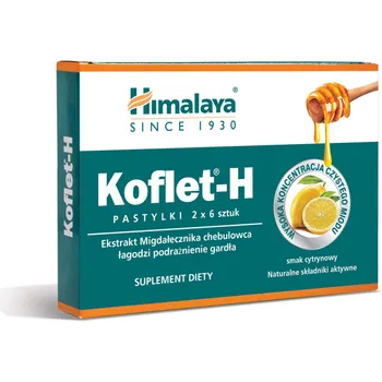Himalaya Koflet-H, suplement diety, smak cytrynowy, 12 pastylek do ssania 